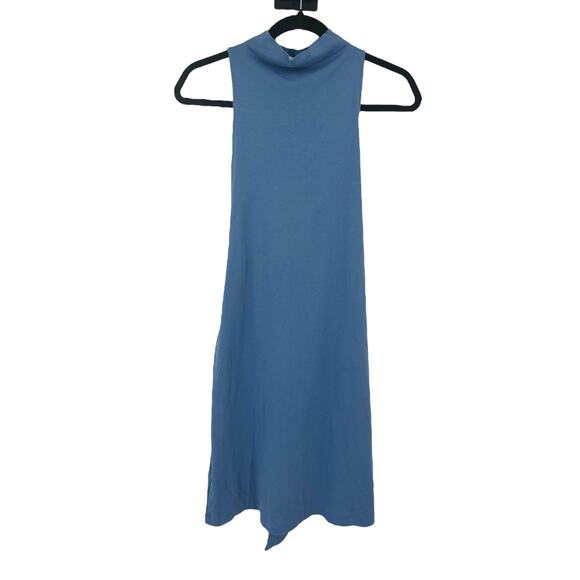Vince Dress sleeveless mock neck knit blue size Medium M - Picture 4 of 7